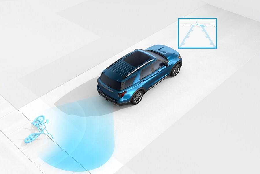 Graphique montrant la caméra de recul sur le VUS Ford Explorer® 2023
