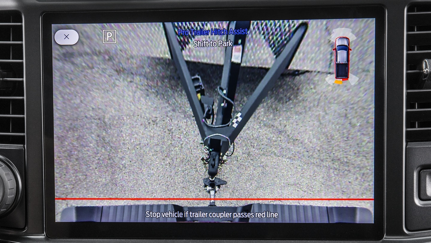 Gros plan sur la zone du hayon arrière sur l’écran d’affichage