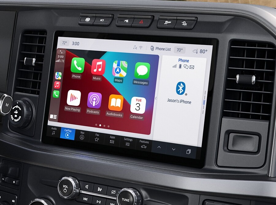 Gros plan de l’écran tactile de 12 po mettant en évidence les icônes de l’application