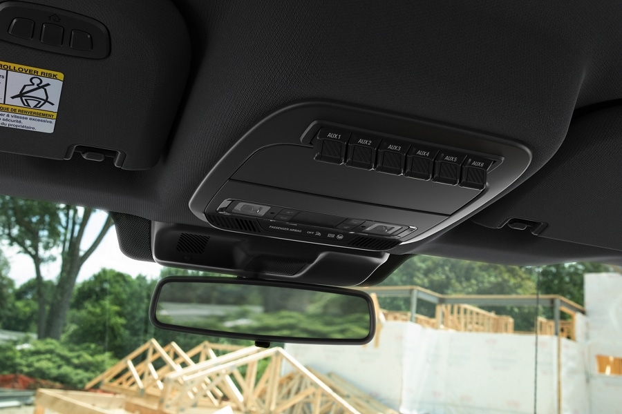 Gros plan des commutateurs d’aménagement au-dessus de la tête