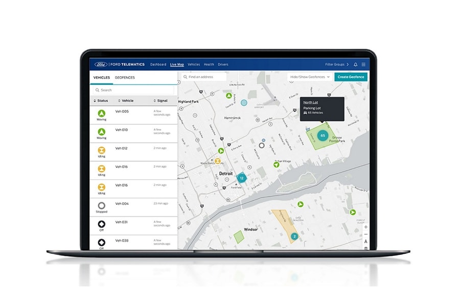 Illustration d’un écran d’ordinateur portable montrant une carte et des informations